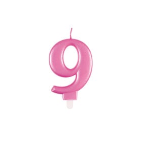 Vela Cumpleaños Número 9 Rosa Metalizado De Fiesta Y Cumpleaños 2
