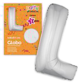Globo Letra L Poliamida Plata
