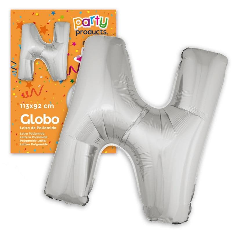 Globo Letra N Poliamida Plata