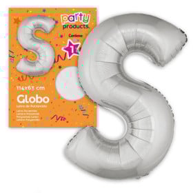 Globo Letra S Poliamida Plata