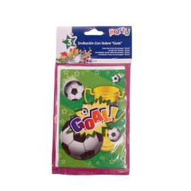 3 Invitación Con Sobre Goal