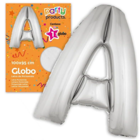 Globo Letra A Poliamida Plata 100 X 95 Cm