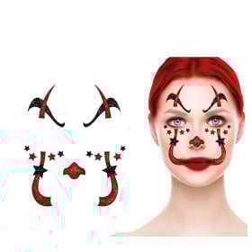 Adhesivos Faciales Payaso Glitter 20x20 Cm 2