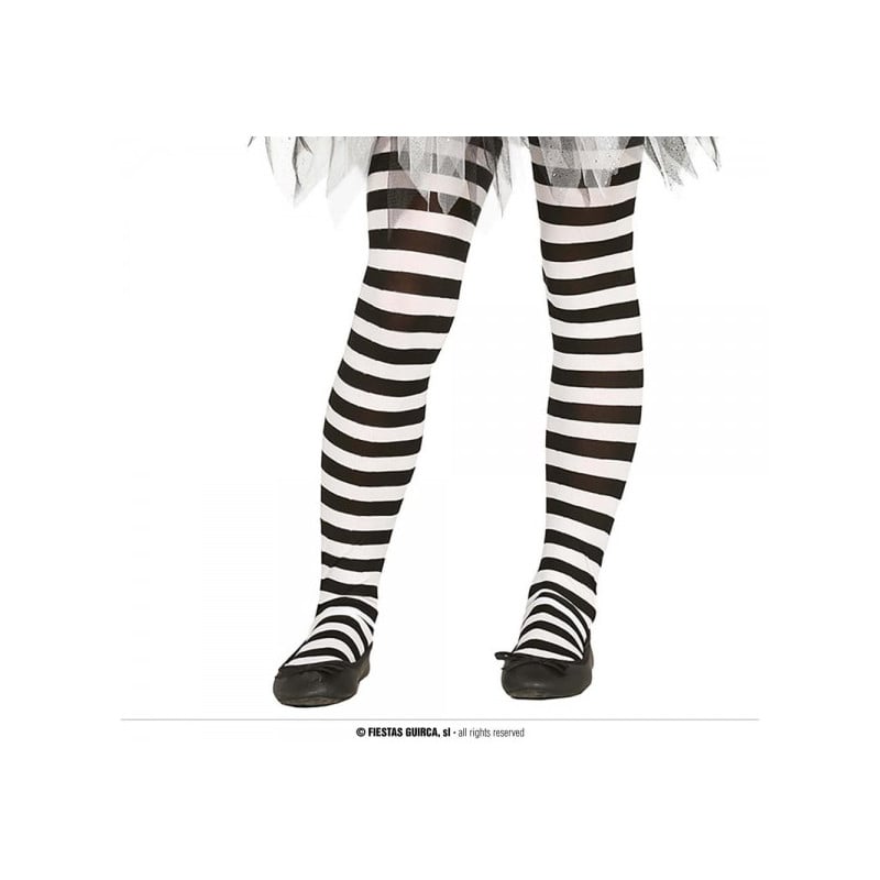 Pantys Blancas con Rayas 7-12 Años