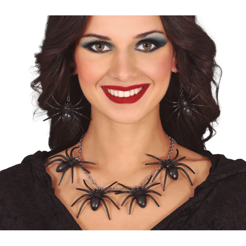 Conjunto Collar Y Pendientes Arañas
