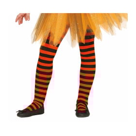 Pantys Naranjas con Rayas 7-12 Años