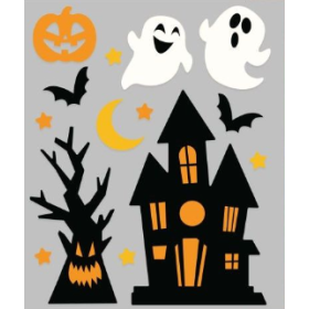 Decoración Gel Fantasmas 20 X 25 Cm