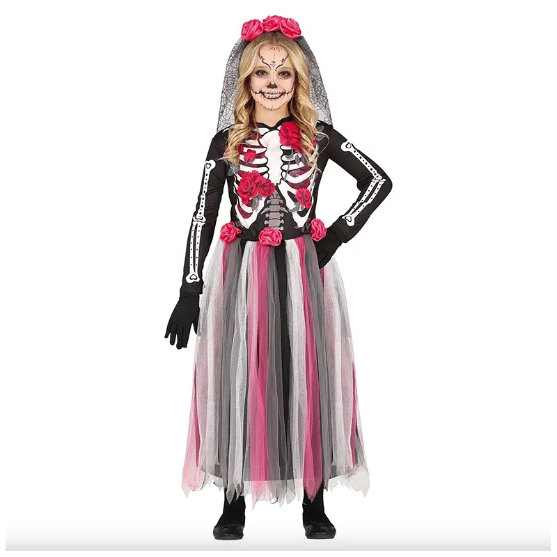 DISFRAZ CATRINA ROSA 3-4 AÑOS