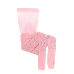 Medias Rosa Palo Con Diamantes Talla 3-8