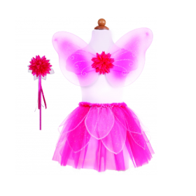 Conjunto Falda Alas Y Varita Fucsia 4-7 Años