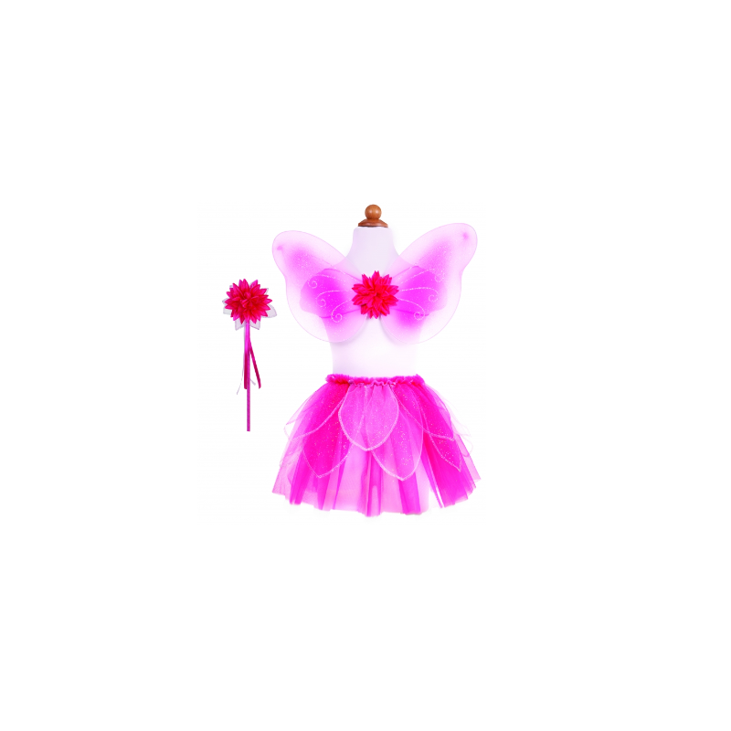 Conjunto Falda Alas Y Varita Fucsia 4-7 Años