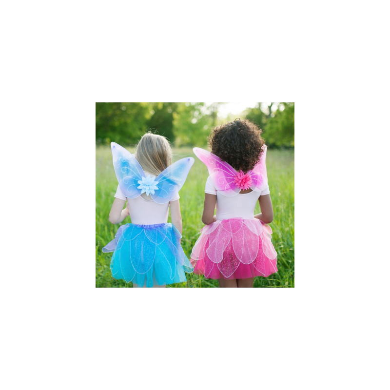Conjunto Falda Alas Y Varita Fucsia 4-7 Años