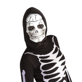 Máscara Calavera Blanco Con Capucha