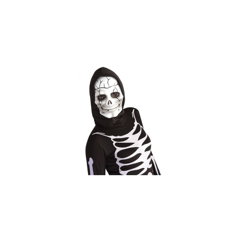 Máscara Calavera Blanco Con Capucha