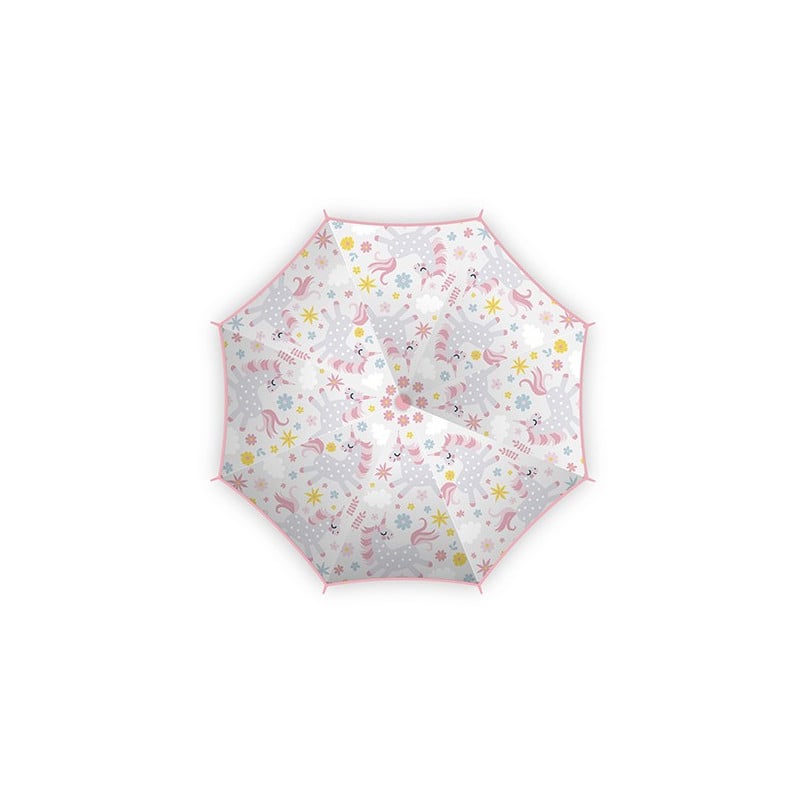 Paraguas Transparente Unicornios 46 Cm.