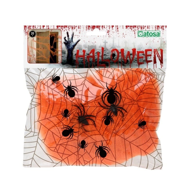 Bolsa Telaraña Naranja con 2 Arañas 20Gr