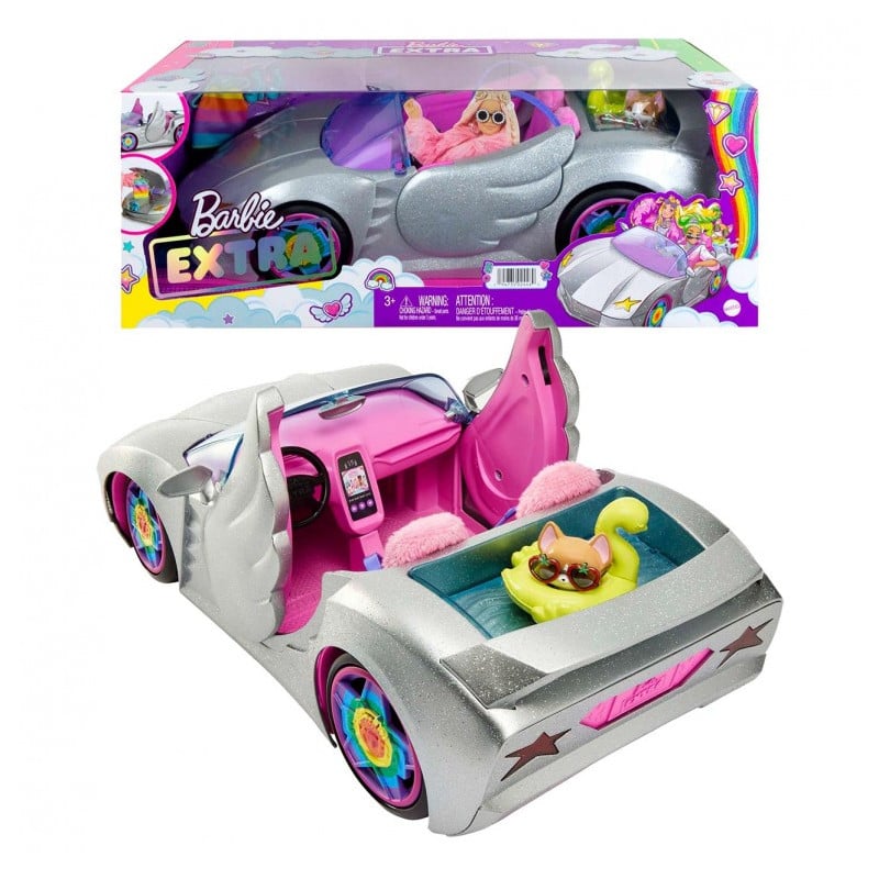 Barbie Extra Coche Con Alas y Mascota