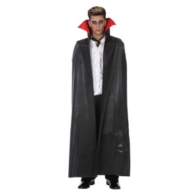 Capa Vampiro Negra con Cuello Rojo