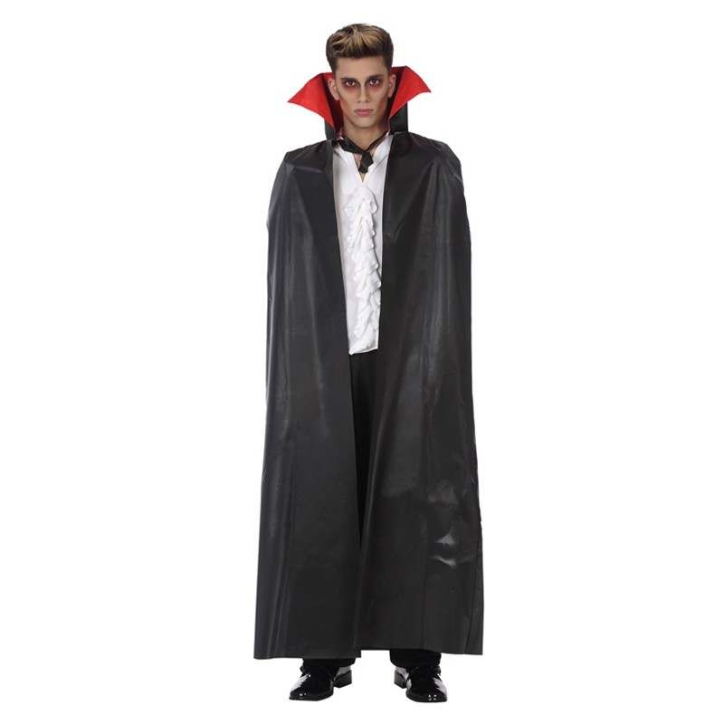Capa Vampiro Negra con Cuello Rojo