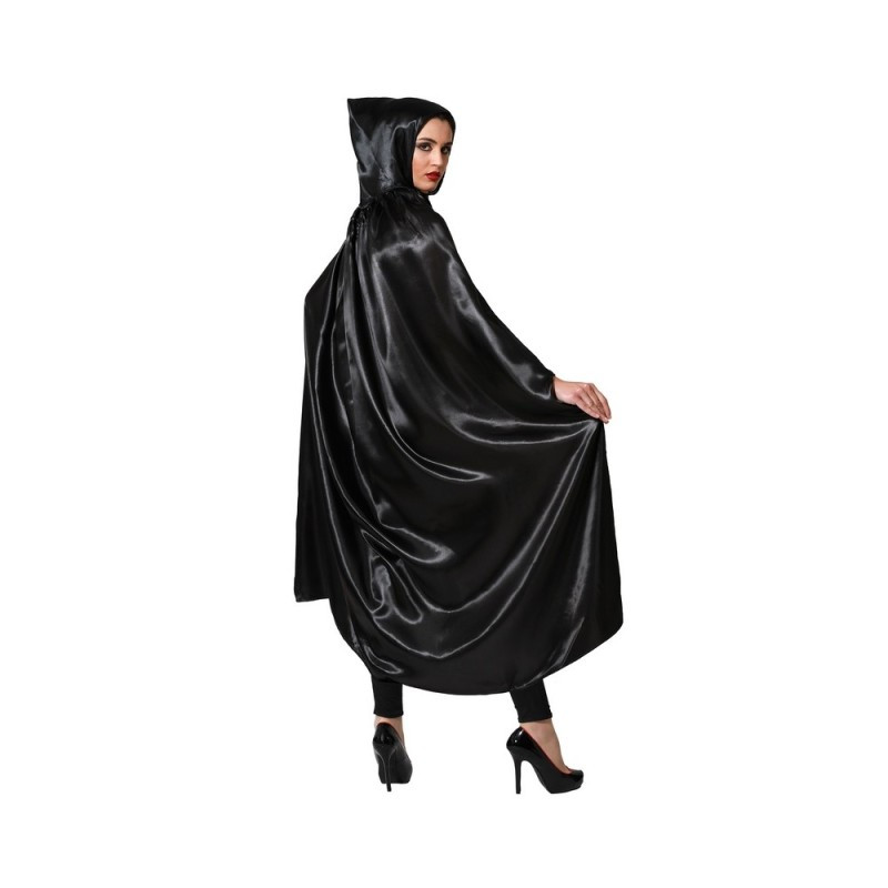 Capa con Capucha Satin Negro