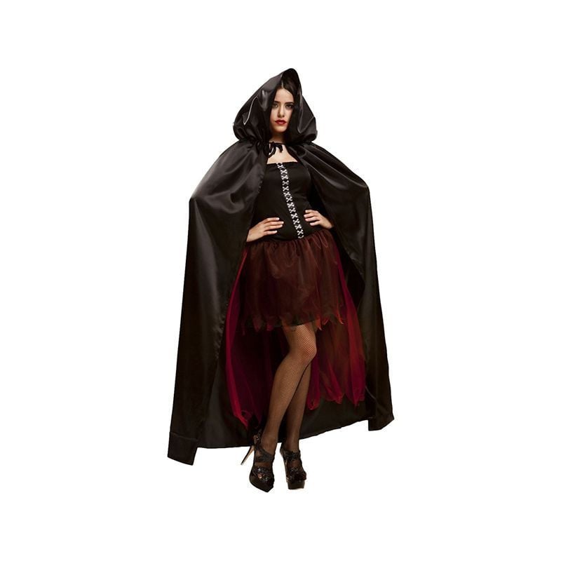 Capa Satén Negra Adulto Talla Única