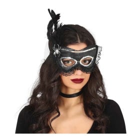 Antifaz Negro Con Plumas