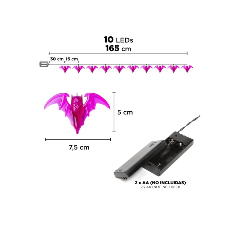Guirnalda Murciélagos con Luces LED