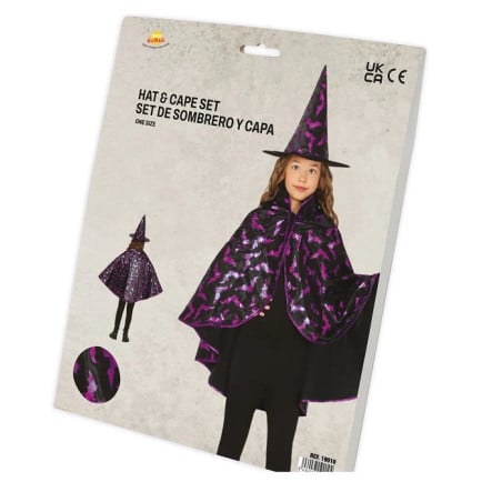 Set Bruja 50 cm Negro/Lila Infantil