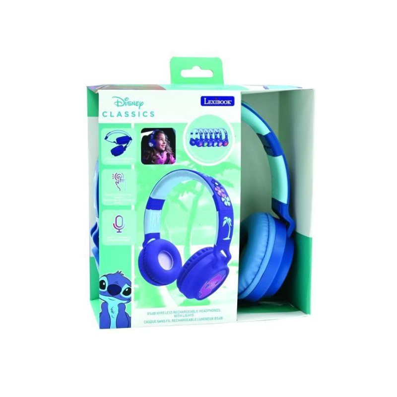 Auriculares Stitch Recargables Con Luces