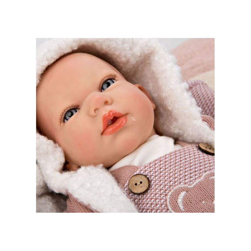 Reborn Arias 40 Cm Gadea Rosa Con Manta