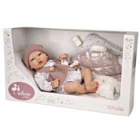 Reborn Sandra 40 Cm Rosa Con Manta