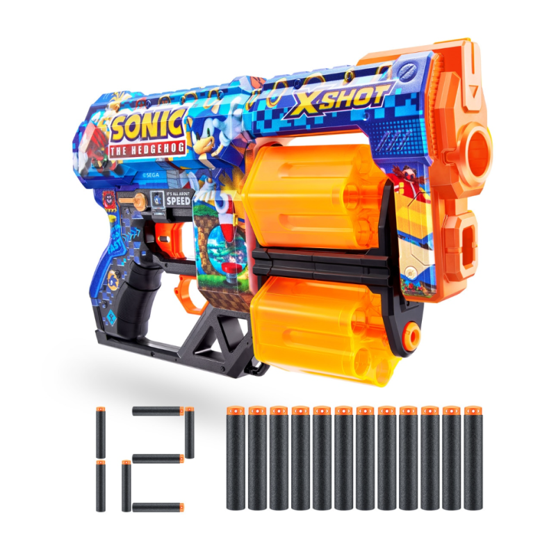 Pistola X-Shot Skins Sonic 12 Dardos