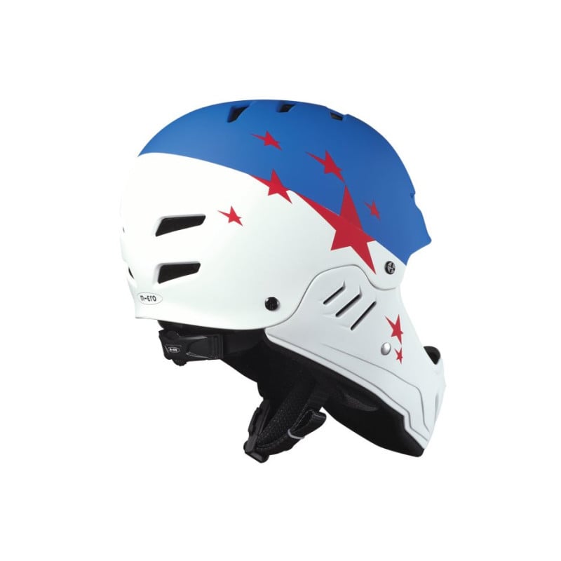 Casco Integral Azul Y Blanco Talla M
