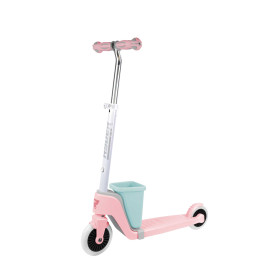 Patinete 2 Ruedas Rosa Pastel con Cesta
