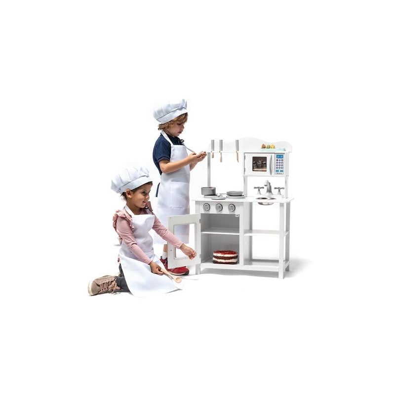 Cocina De Madera Con Accesorios Blanca