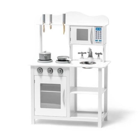 Cocina De Madera Con Accesorios Blanca