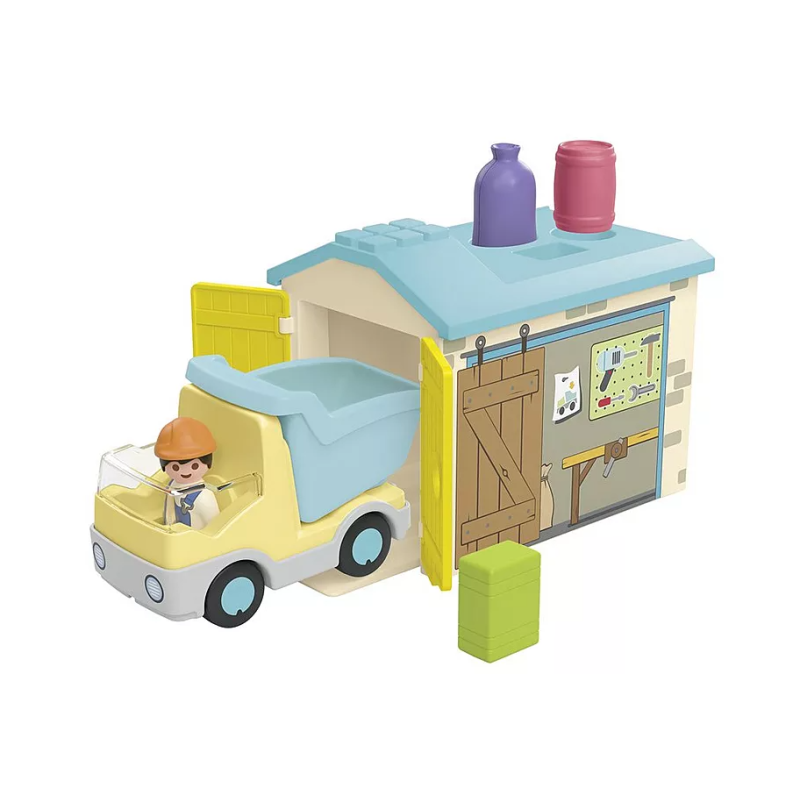 Playmobil Junior Camión de Obras con Garaje