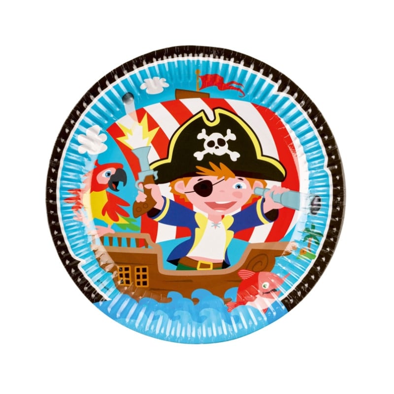 Platos Pirata 23Cm 8 Uds