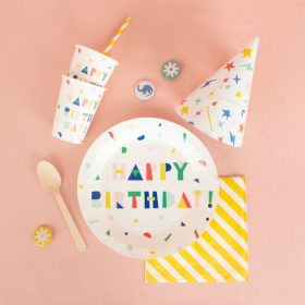 Platos Cartón Happy Birthday 8 Uds