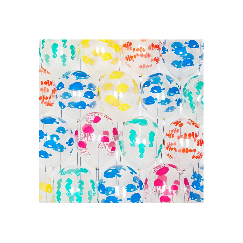 Globos Látex Fondo Marino 5 Uds