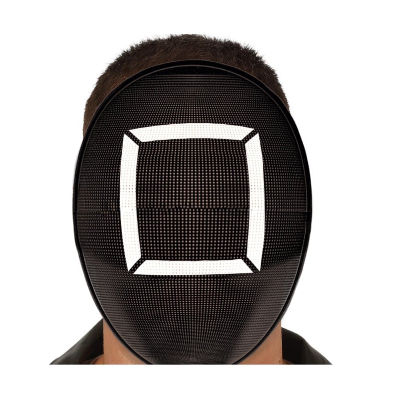 Máscara Negra Jugador Cuadrado PVC