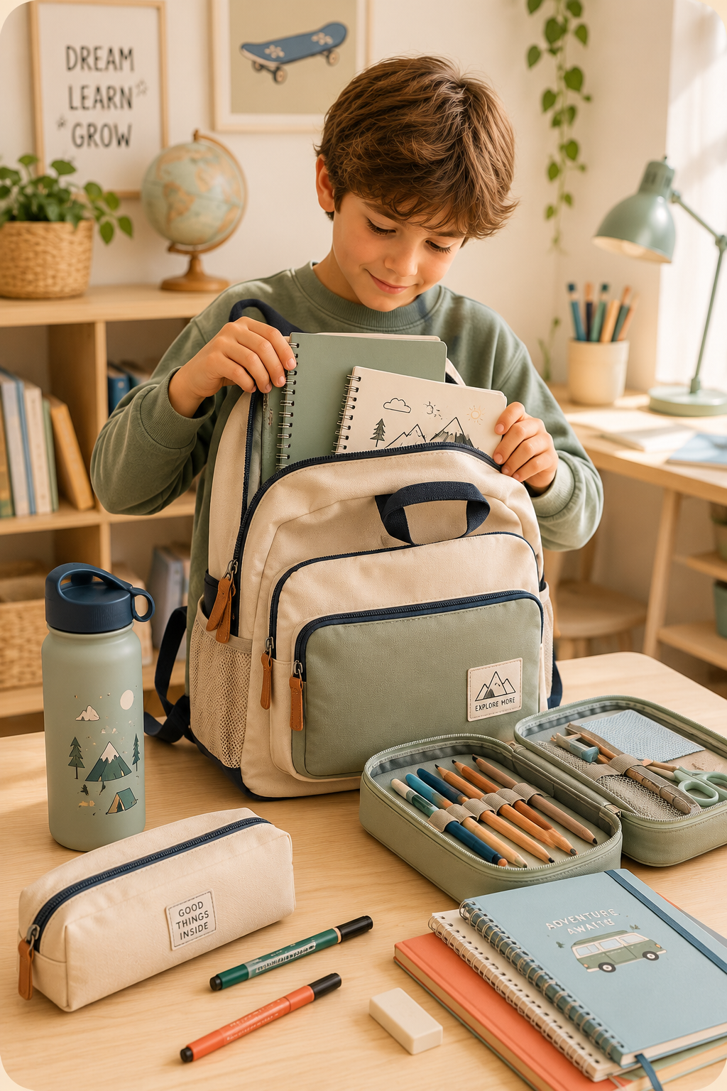 Mochila y material escolar para Educación Primaria