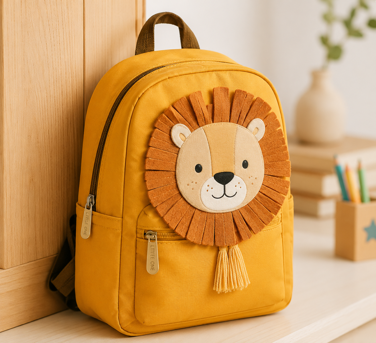 Alumno de Educación Primaria preparando su mochila
